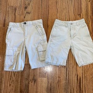Pair of boys khaki shorts size 10. Cat and jack and gap. EUC